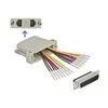 Delock D-Sub HD 44 kontaktų suspaudimo kištukas iki 2 x RJ45 moteriškas su montavimo komplektu smėlio spalvos