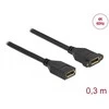 Delock DisplayPort 1.2 laidas, prijungtas prie lizdo, skirtas montuoti 4K 60 Hz 30 cm