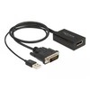 Delock Adapteris DVI kištukas prie DisplayPort 1.2 moteriškas juodas 4K 50 cm