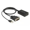 Delock DVI į DisplayPort adapteris su USB jungtimi