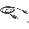 DELOCK kabelis EASY-USB 2.0-A kištukas > USB 2.0-A moteriškas prailginimas 1 m