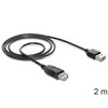 USB kabelis Delock USB-A - USB-A 2 m Juodas (83371)