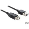 USB kabelis Delock USB-A - USB-A 2 m Juodas (83371)