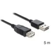 USB kabelis Delock USB-A - USB-A 5 m Juodas (83373)