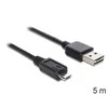 Delock Cable EASY-USB 2.0 Type-A kištukas > USB 2.0 Type Micro-B kištukas 5 m juodas