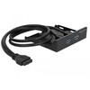 Delock priekinis skydelis 3,5" 2 x USB 3.0 juodas (stulpelio lizdas)