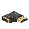 Delock HDMI-A/HDMI-A - F/M - 90° - HDMI - HDMI - Moteris - Vyriška - Auksinė - 3840 x 2160 pikselių