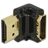 Delock adapteris HDMI-A moteriškas > HDMI-A vyriškas 4K 90° kampu apačia juoda