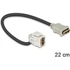 Keystone modulis su kabeliu DeLOCK HDMI ho-ho, 22cm, pilkas /86326