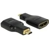 DELOCK Adapteriai Didelės spartos HDMI su eternetu – HDMI Micro-D vyriškas > HDMI-A moteriškas 4K juodas