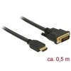 DELOCK HDMI į DVI 24+1 kabelis dvikryptis 0,5 m