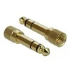 GARSO KABELIO MINIJACK 3,5 MM M/M 3 PIN + 2X UŽSUKIMO ADAPTERIS 6,35 MM 1M JUODA DELOCK