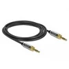 GARSO KABELIO MINIJACK 3,5 MM M/M 3 PIN + 2X UŽSUKIMO ADAPTERIS 6,35 MM 1M JUODA DELOCK