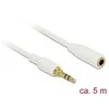 Delock kabelio lizdas 3,5 mm – 3,5 mm lizdas, 5 m baltas (85591)