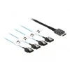 Delock kabelis OCuLink SFF-8611 > 4 x SATA 7 kontaktų 0,5 m metalinis