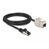 Delock Cable RJ45 kištukas prie Keystone modulio RJ45 lizdo Cat.6A 2 m juodas