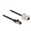 Delock Cable RJ45 kištukas prie Keystone modulio RJ45 lizdo Cat.6A 5 m juodas