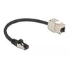 Delock Cable RJ45 kištukas prie Keystone modulio RJ45 lizdo Cat.6A 25 cm juodas