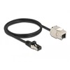 Delock Kabelis RJ45 Stecker zu Keystone Modul RJ45 Buchse Cat.6A 1 m juodas