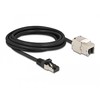 Delock Cable RJ45 kištukas prie Keystone modulio RJ45 lizdo Cat.6A 3 m juodas