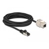 Delock Cable RJ45 kištukas prie Keystone modulio RJ45 lizdo Cat.6A 5 m juodas