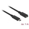 DELOCK ilgintuvas SuperSpeed USB USB 3.1 Gen 1 USB Type-C vyriškas > moteriškas 3 A 1,0 m juodas