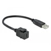 „Delock Keystone“ modulis USB 2.0 C lizdas > USB 2.0 A kištukas su kabeliu
