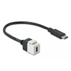 KEYSTONE MODULIS, USB-C(F) 3.0->USB-C(M) LIZDAS ANT 25CM KABELIO JUODA-Baltas DELOCK