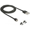 USB kabelis Delock USB-A - microUSB + USB-C 1.1 m Juodas (85723)