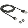 USB kabelis Delock USB-A - microUSB + USB-C 1.1 m Juodas (85723)