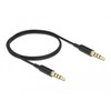 Delock Klinkenkabel 3,5 mm 4 Pin Stecker zu Stecker Ultra Slim 0,5 m juodas