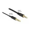 Delock Klinkenkabel 3,5 mm 4 Pin Stecker zu Stecker Ultra Slim 0,5 m juodas