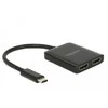 Delock USB-C į dvigubą HDMI adapterį