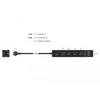 Delock Steckdosenleiste 4-fach mit Schalter und 3 x USB juodas
