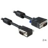 DELOCK cable VGA Delock 2.0m SVGA St/St gewinkelt