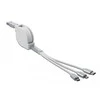 DELOCK USB 3in1 ištraukiamas 8 kontaktų įkrovimo kabelis / Micro USB / USB Type-C baltas