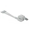 DELOCK USB 3in1 ištraukiamas 8 kontaktų įkrovimo kabelis / Micro USB / USB Type-C baltas