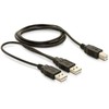 LAIDAS USB-A(M)+MAITINIMO USB-A(M)->USB-B(M) 2.0 1.8M JUODA DELOCK