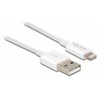 USB kabelis Delock USB-A - Žaibas 1 m Balta (83000)
