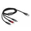 Delock USB įkrovimo laidas 3 viename, skirtas Lightning™ / Micro USB / USB Type-C™ 1 m
