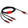 DELOCK USB įkrovimo kabelis 3 in 1, skirtas Lightning / Micro USB / USB Type-C 1m