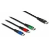 „Delock“ USB įkrovimo laidas „3 viename“ nuo A tipo iki 2 x „Lightning“ / C tipo USB 30 cm