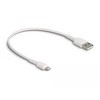 USB kabelis Delock USB-A - Žaibas 0,3 m Baltas (87866)