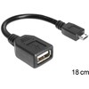 Delock kabelis USB micro-B kištukas > USB 2.0-A moteriškas OTG lankstus 15 cm