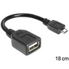 Delock kabelis USB micro-B kištukas > USB 2.0-A moteriškas OTG lankstus 15 cm