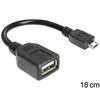 Delock kabelis USB micro-B kištukas > USB 2.0-A moteriškas OTG lankstus 15 cm