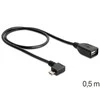 Delock Atrakinimo kabelis USB micro-B kištukinis > USB 2.0-A moteriškas OTG 50 cm kampu