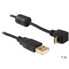 Delock Atrakinimo kabelis USB-A kištukas > USB mikro-B kištukas, pasuktas 90° aukštyn / žemyn