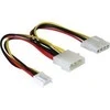 Delock maitinimo kabelis Molex 4 kontaktų (M) - Molex 4 kontaktų (F) + 4 kontaktų diskelis 0,2 m