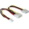 Delock maitinimo kabelis Molex 4 kontaktų (M) - Molex 4 kontaktų (F) + 4 kontaktų diskelis 0,2 m